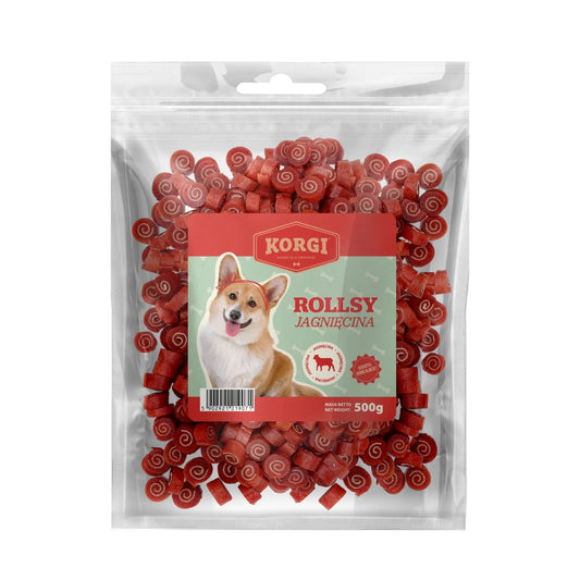 Pochúťka pre psa KORGI Rollsy jahňacie UNISZKI 500G
