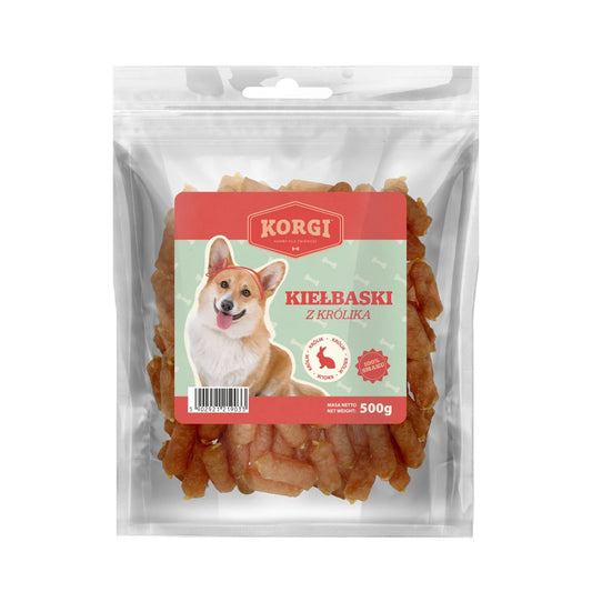 Pochúťka pre psa KORGI Králičie párky UNISZKI 500G