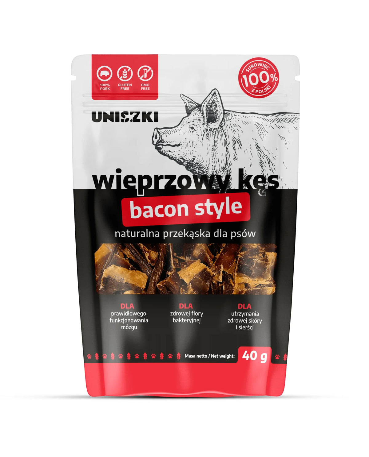 UNISZKI pochúťka pre psov na spôsob bravčovej slaninky 40 g