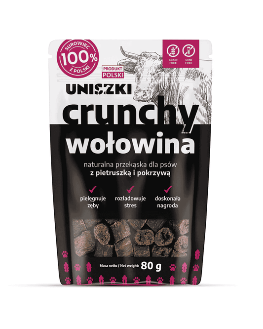 Chrumkavá hovädzia pochúťka s petržlenovou vňaťou a žihľavou UNISZKI 80g