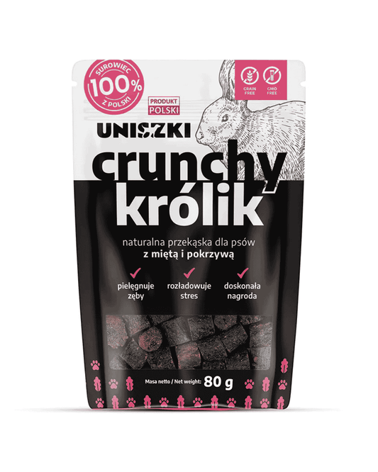Chrumkavá králičia pochúťka s mätou a žihľavou UNISZKI 80g