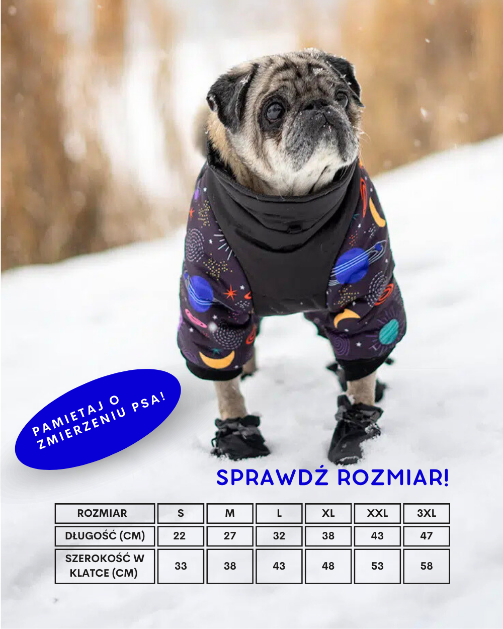 Zimný overal pre psa ODIN SPACE zapínaný na chrbte
